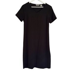 Orvis black gauze vneck dress size small